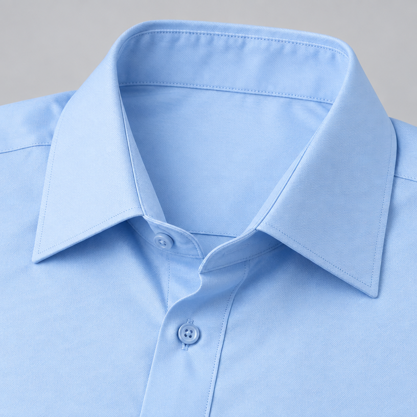 Herren Satinhemd mit Stretch – Slim Fit — Hellblau