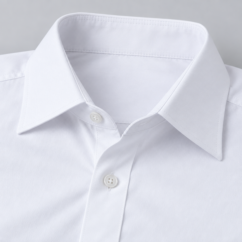 Herren Satinhemd mit Stretch – Slim Fit — Weiß