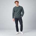 Herren Strukturstrick-Pullover mit Stehkragen – Relaxed Fit — Mintgrün