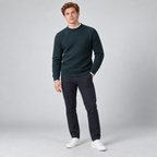 Herren Strukturstrick-Pullover mit Stehkragen – Relaxed Fit — Dunkles Petrol