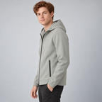 Herren Softshell-Übergangsjacke mit Kapuze – Regular Fit — Grau