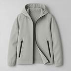 Herren Softshell-Übergangsjacke mit Kapuze – Regular Fit — Grau