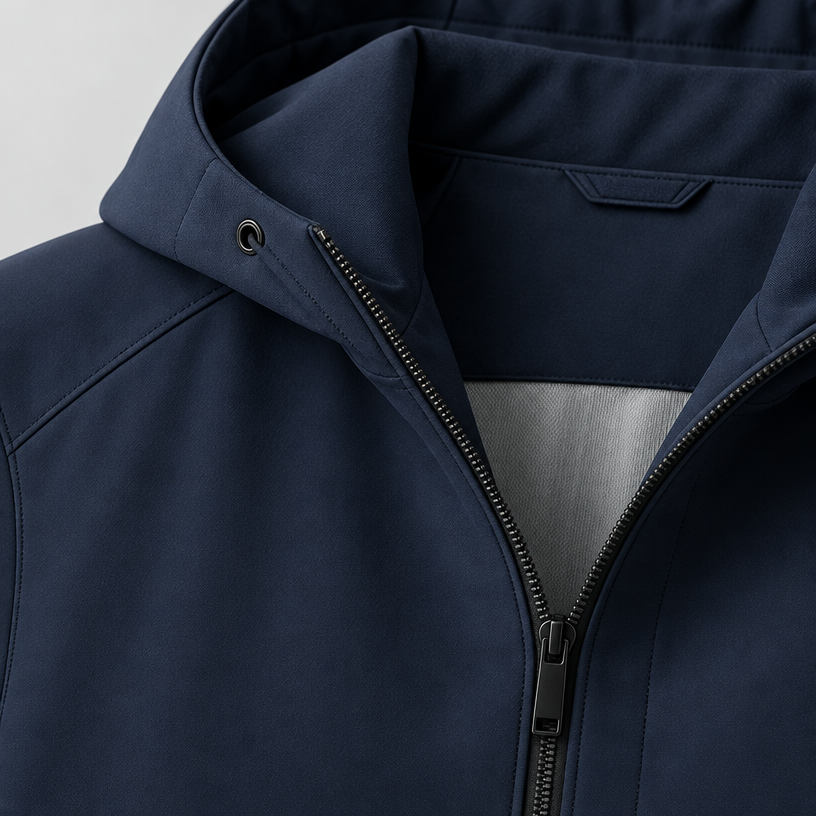 Herren Softshell-Übergangsjacke mit Kapuze – Regular Fit — Marineblau