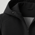 Herren Softshell-Übergangsjacke mit Kapuze – Regular Fit — Schwarz