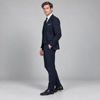 Herren Dreiteiler-Anzug mit klassischem Revers – für Hochzeit & formelle Anlässe — Marineblau
