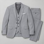 Herren Dreiteiler-Anzug mit klassischem Revers – für Hochzeit & formelle Anlässe — Grau