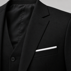Herren Dreiteiler-Anzug mit klassischem Revers – für Hochzeit & formelle Anlässe — Schwarz