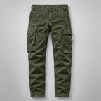 Herren Straight-Fit Cargohose aus Baumwolle mit Cargotaschen — Grün