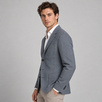 Herren Fischgrät-Sakko mit aufgesetzten Taschen – Relaxed Fit — Grau