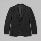 Herren Fischgrät-Sakko mit aufgesetzten Taschen – Relaxed Fit — Schwarz