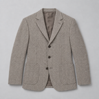 Herren Fischgrät-Sakko mit aufgesetzten Taschen – Relaxed Fit — Beige