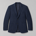 Herren Fischgrät-Sakko mit aufgesetzten Taschen – Relaxed Fit — Marineblau