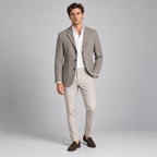Herren Fischgrät-Sakko mit aufgesetzten Taschen – Relaxed Fit — Beige