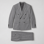 Herren Zweireihiger Anzug mit Spitzrevers – Slim Fit — Grau