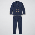 Herren Zweireihiger Anzug mit Spitzrevers – Slim Fit — Blau