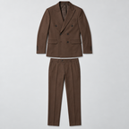 Herren Zweireihiger Anzug mit Spitzrevers – Slim Fit — Kaffee
