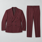 Herren Zweireihiger Anzug mit Spitzrevers – Slim Fit — Burgunder