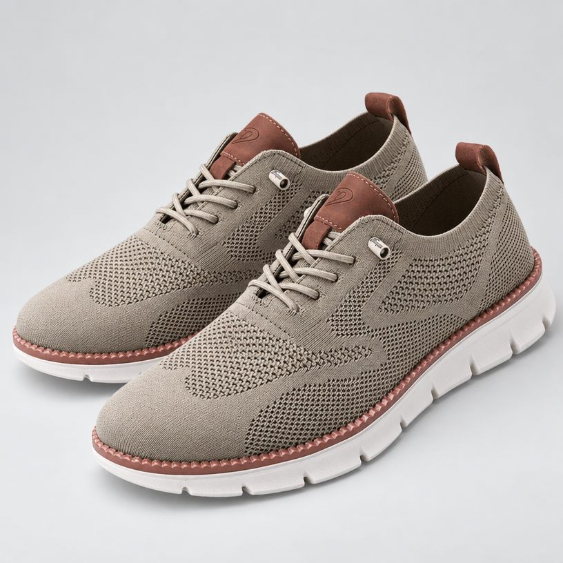 Herren Sneaker Mesh Leicht Flexsohle Casual — Beige