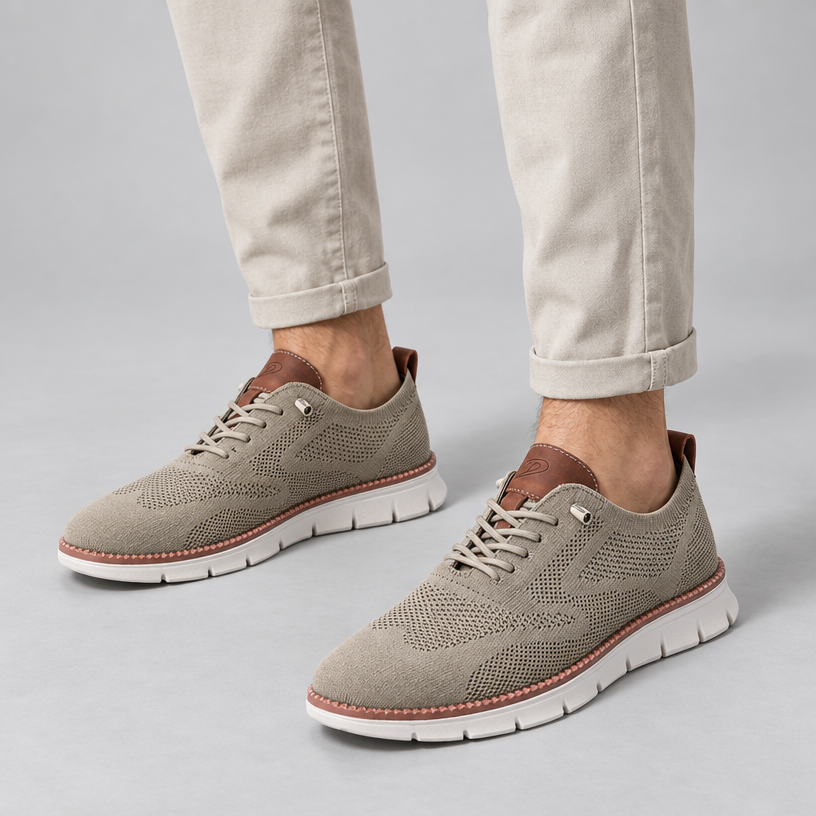 Herren Sneaker Mesh Leicht Flexsohle Casual — Beige