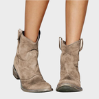 Damen Western-Stiefeletten in Wildlederoptik – Regular Fit
