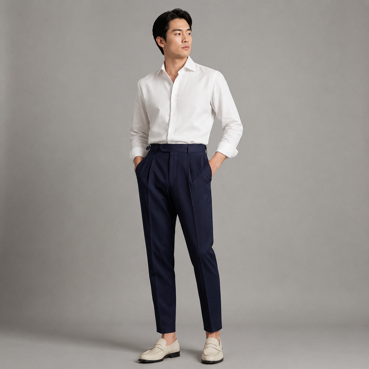 Herren Bundfaltenhose mit geradem Bein – Regular Fit