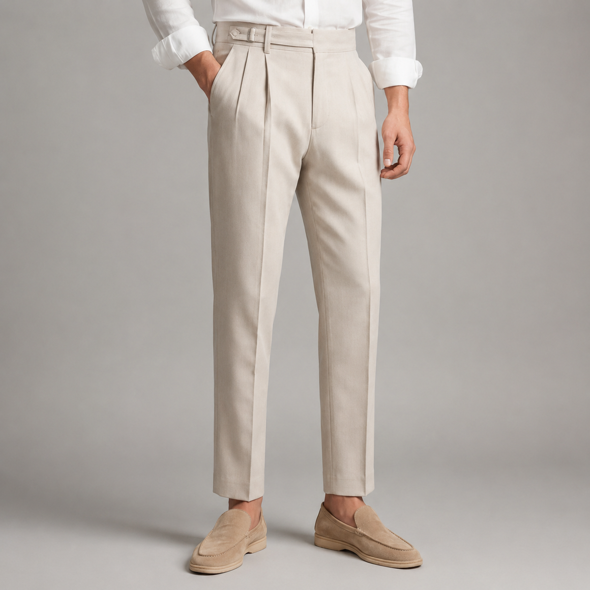 Herren Bundfaltenhose mit geradem Bein – Regular Fit