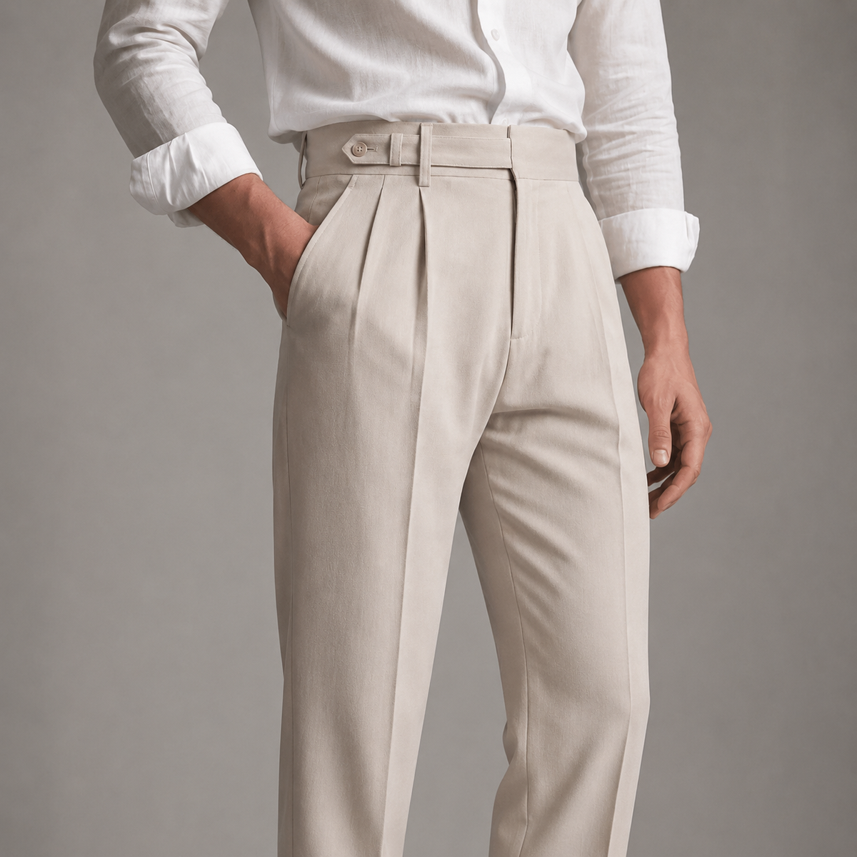 Herren Bundfaltenhose mit geradem Bein – Regular Fit
