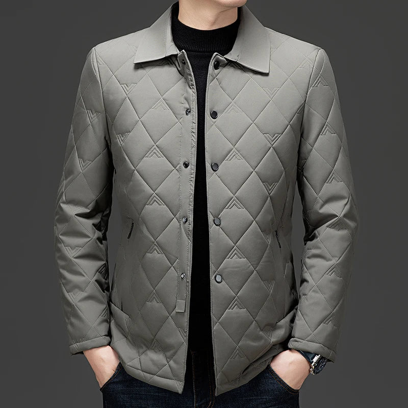 Herren Rauten-Steppjacke mit Umlegekragen – Regular Fit