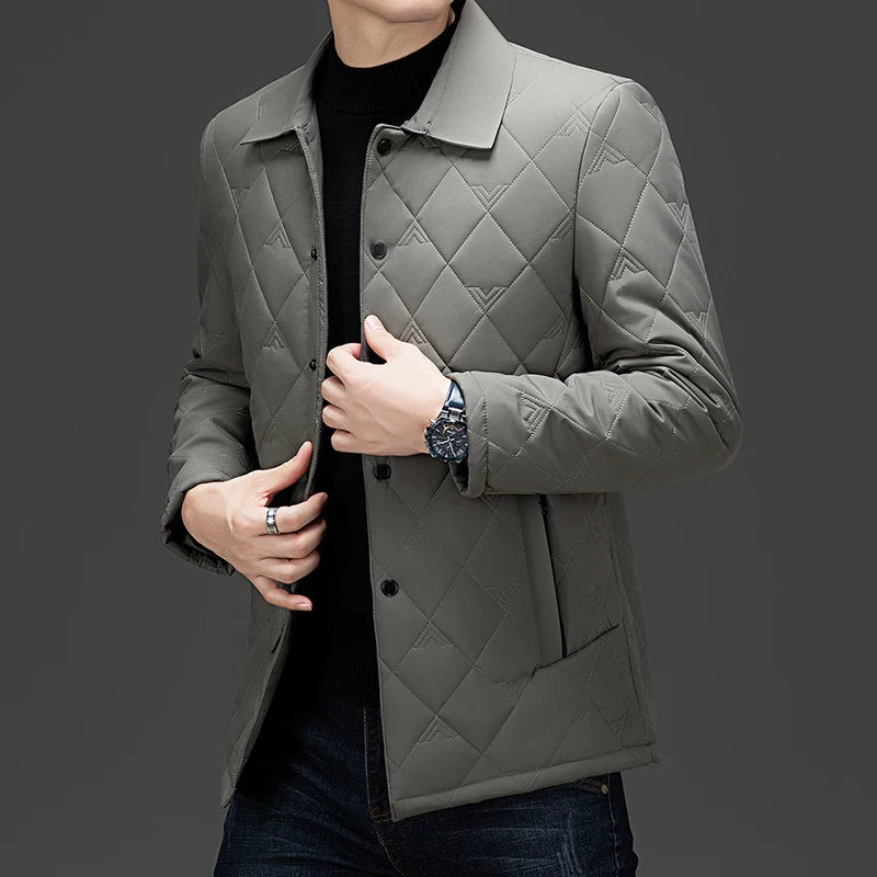 Herren Rauten-Steppjacke mit Umlegekragen – Regular Fit