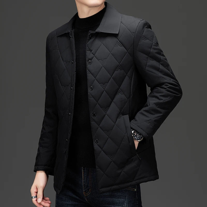 Herren Rauten-Steppjacke mit Umlegekragen – Regular Fit