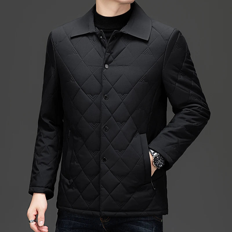 Herren Rauten-Steppjacke mit Umlegekragen – Regular Fit