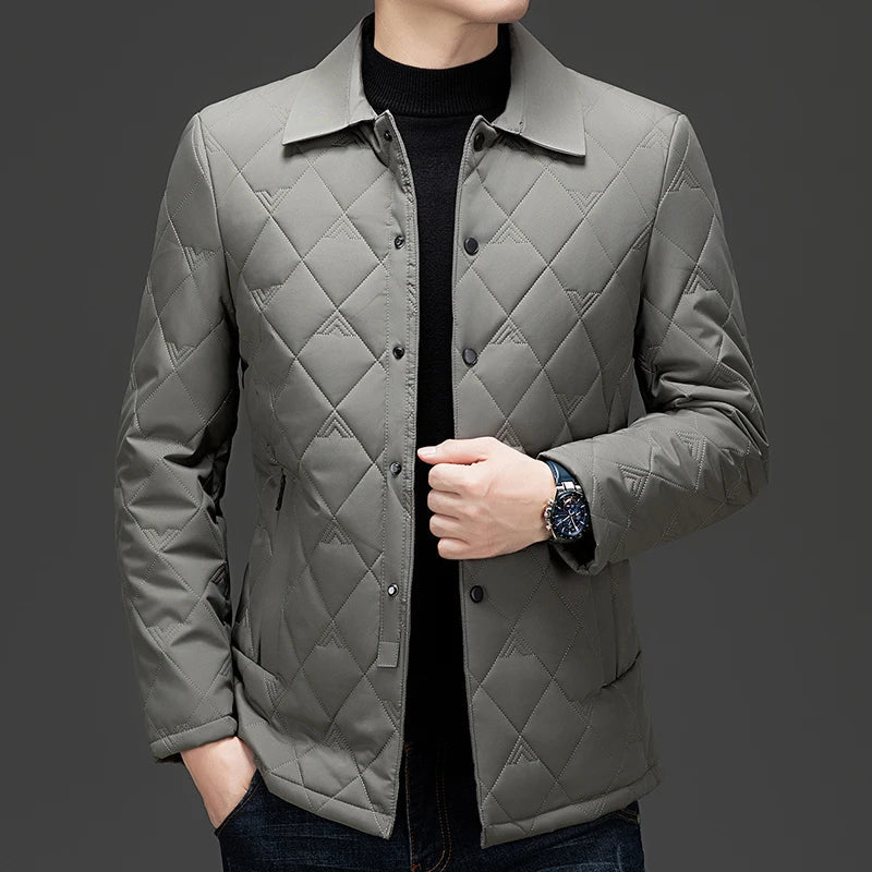 Herren Rauten-Steppjacke mit Umlegekragen – Regular Fit