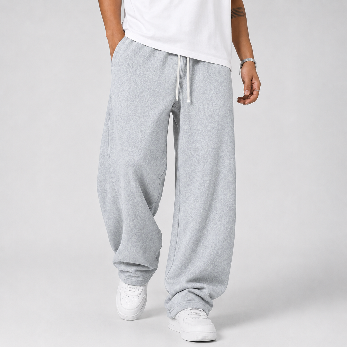 Herren Baggy-Jogginghose mit elastischem Bund und Kordelzug