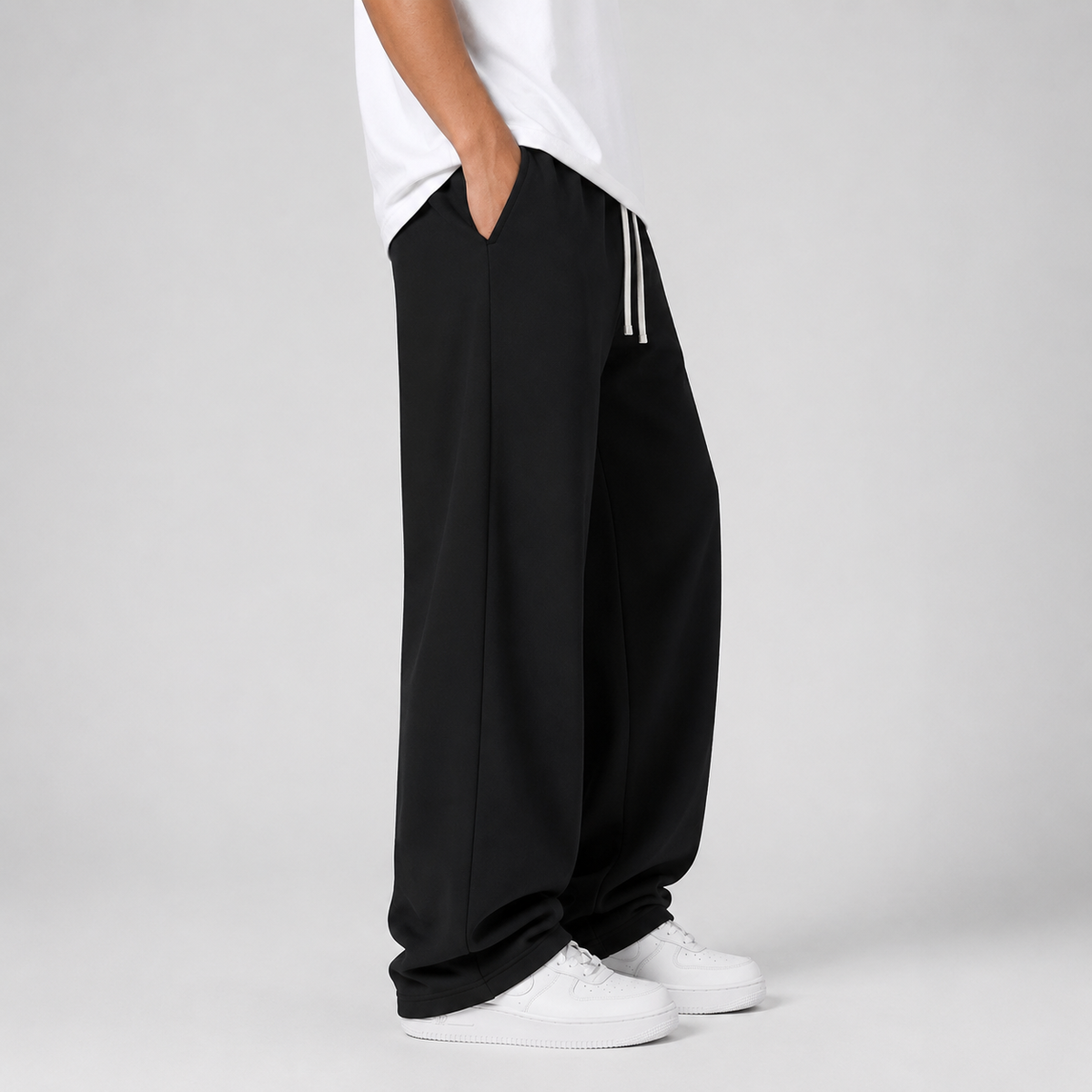 Herren Baggy-Jogginghose mit elastischem Bund und Kordelzug