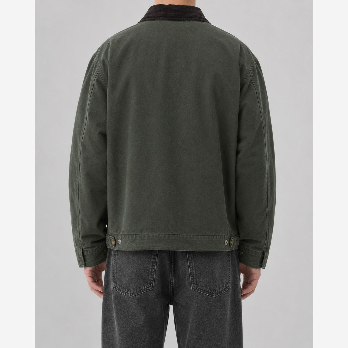 Herren Canvas-Barnjacke – Cordkragen, Regular Fit