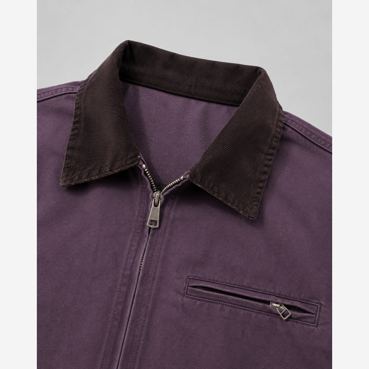 Herren Canvas-Barnjacke – Cordkragen, Regular Fit