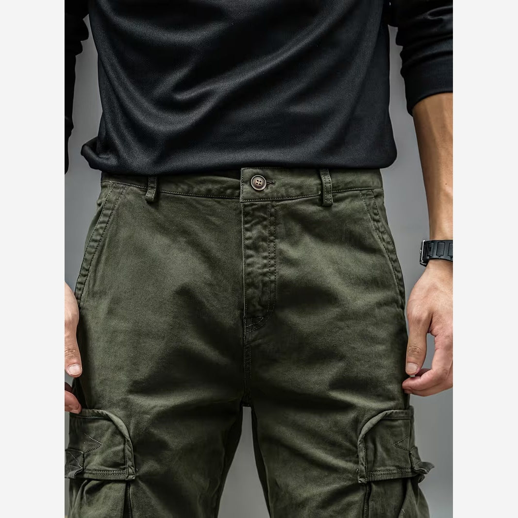 Herren Cargohose Straight Fit Baumwollstretch Cargotaschen
