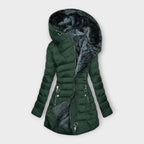 Damen Winterjacke Slim Fit Lange Steppjacke Kapuze