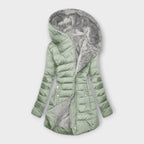 Damen Winterjacke Slim Fit Lange Steppjacke Kapuze
