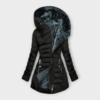 Damen Winterjacke Slim Fit Lange Steppjacke Kapuze