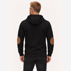 Herren Stepphoodie Regular Fit Ellbogenpatches Wildlederoptik