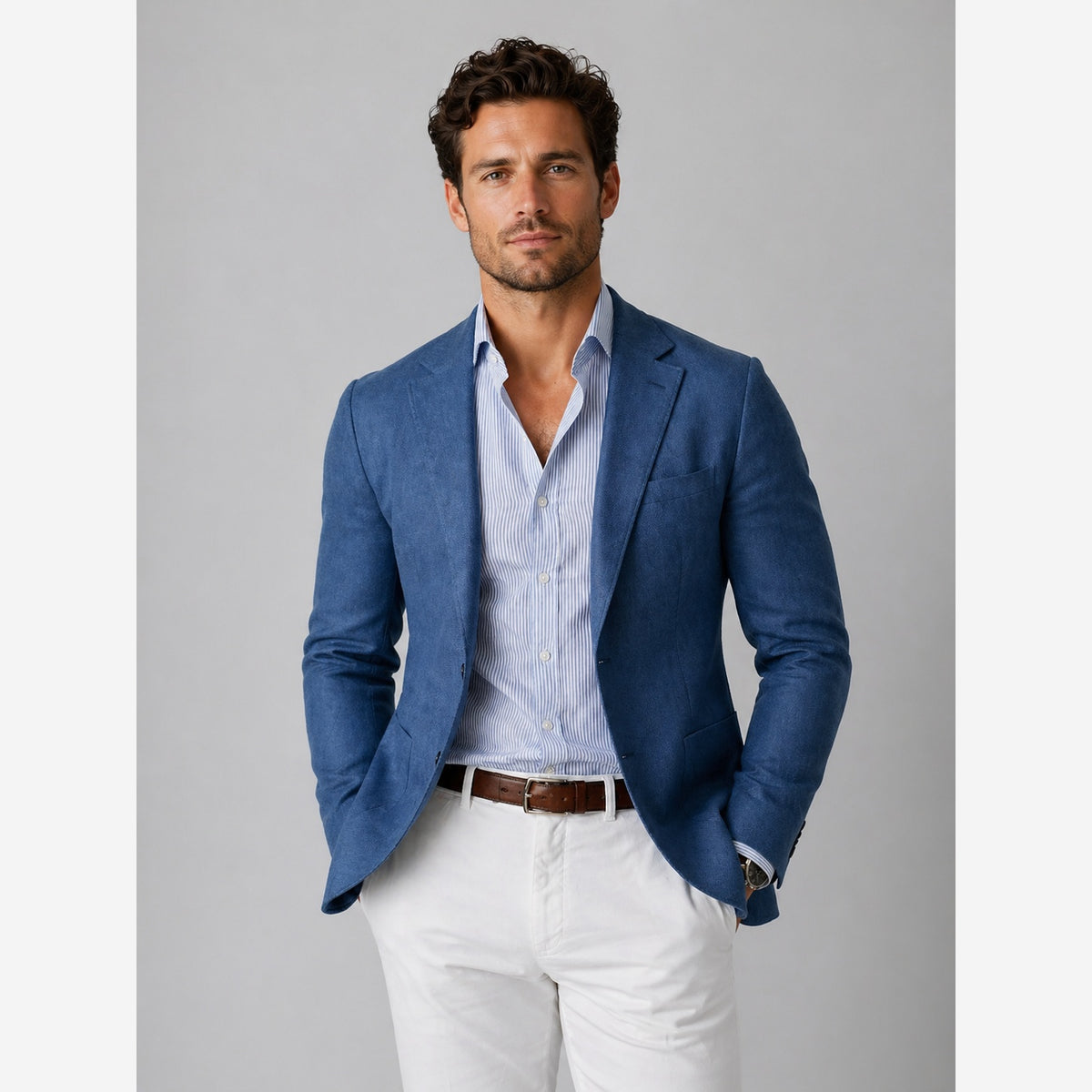 Herren Sakko Strickblazer Tailored Fit Casual