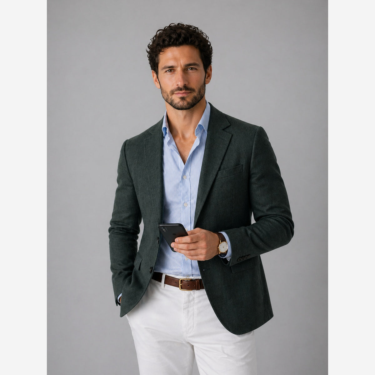 Herren Sakko Strickblazer Tailored Fit Casual