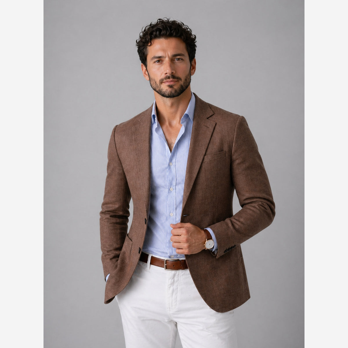 Herren Sakko Strickblazer Tailored Fit Casual