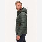 Herren Pufferjacke Regular Fit Kapuze Steppoptik Reißverschluss