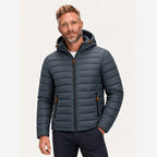 Herren Pufferjacke Regular Fit Kapuze Steppoptik Reißverschluss