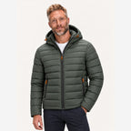 Herren Pufferjacke Regular Fit Kapuze Steppoptik Reißverschluss