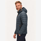 Herren Pufferjacke Regular Fit Kapuze Steppoptik Reißverschluss