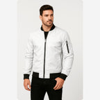 Herren Bomberjacke Leicht Regular Fit Rippkragen Seitentaschen