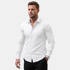 Herren Hemd Slim Fit Langarm Kentkragen Business